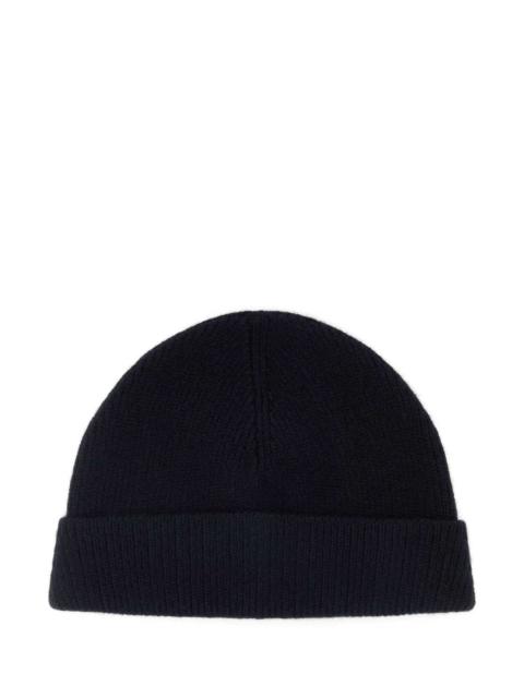 Lemaire Lemaire Men Midnight Blue Wool Blend Beanie Hat