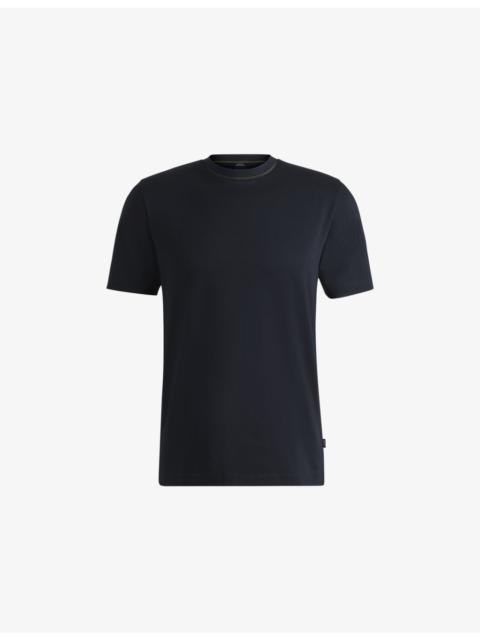 BOSS Striped-trim slim-fit cotton-jersey T-shirt