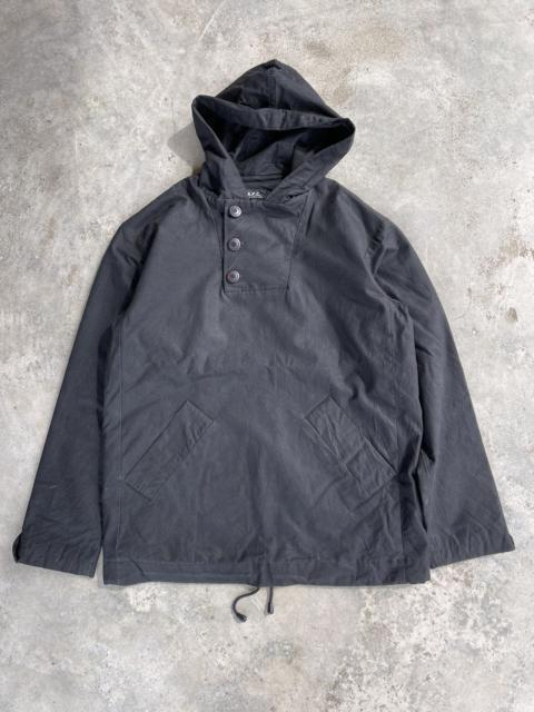 Black A.P.C techwear hooded pullover
