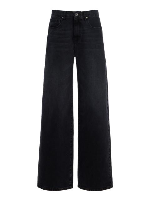 BRANDON MAXWELL The Callan Mid-Rise Wide-Leg Jeans black