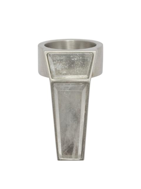 Rick Owens Rick Owens Crystal Trunk Ring Silver