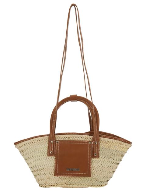 JACQUEMUS Jacquemus Women 'Le Panier Soli' Beige And Brown Tote Bag With Patch Pocket And Logo In Straw And Le