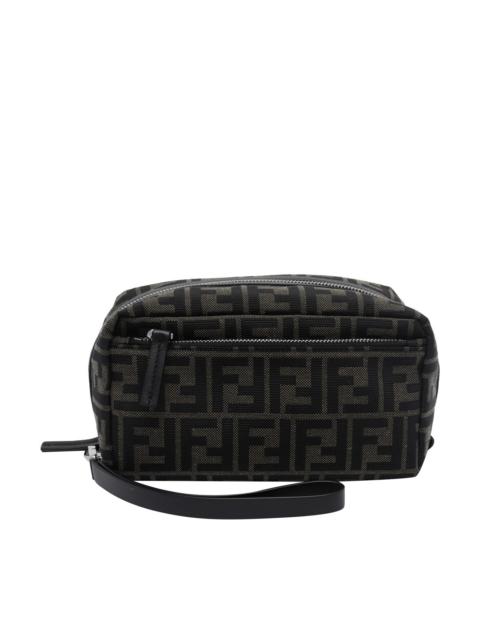 FENDI Fendi Men Small Ff Logo Double Zip Beauty Case