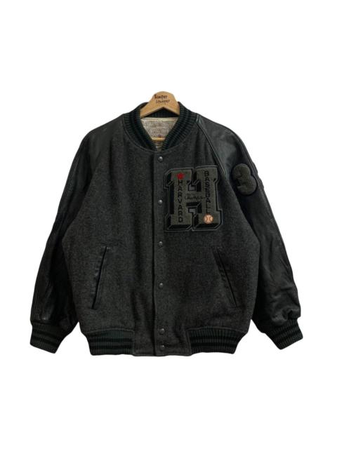 Other Designers 🔥Vintage HARVARD Baseball Wool Leather Varsity Jacket