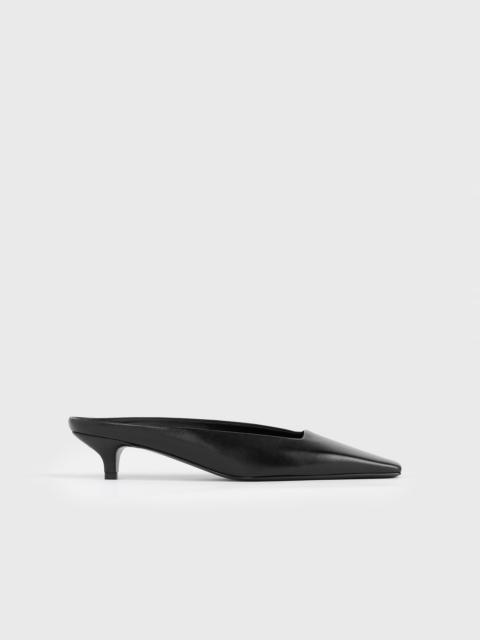 TOTEME Square leather kitten mules black