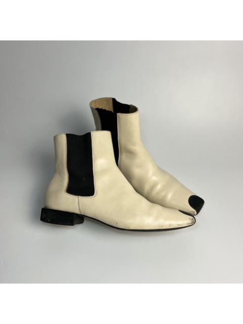 UMA WANG UMA WANG Italy Off-White Leather Square-Toe Chelsea Boots