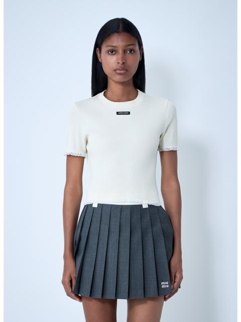 Miu Miu Miu Miu Women Logo Motif T-Shirt