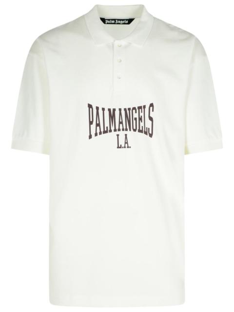 Palm Angels Palm Angels 'College' White Cotton Polo Shirt Man