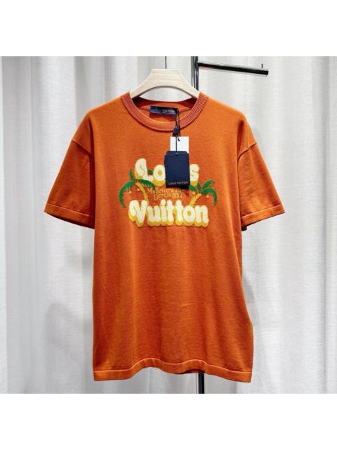 Louis Vuitton Louis Vuitton SS24 Knit Logo Cotton Orange Short Sleeve T-Shirt