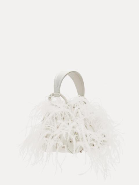 Oscar de la Renta NANO OSTRICH FEATHER O HANDLE BAG