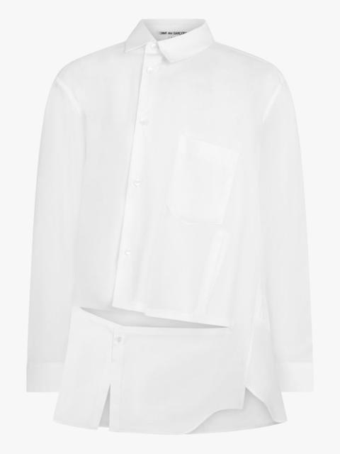Comme Des Garçons ASYMMETRIC DECONSTRUCT L/S SHIRT | WHITE