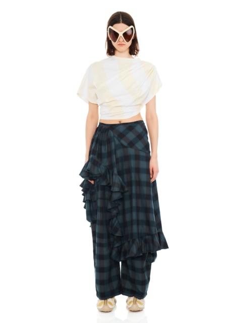 Collina Strada CREAM STRIPE EVA DRAPED TEE