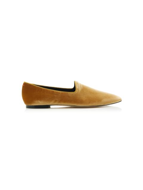Aeyde Vanna Velvet Loafers yellow