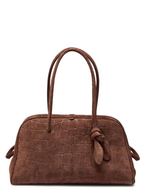 JACQUEMUS Jacquemus Le Turismo Crocodile-effect Suede Shoulder bag