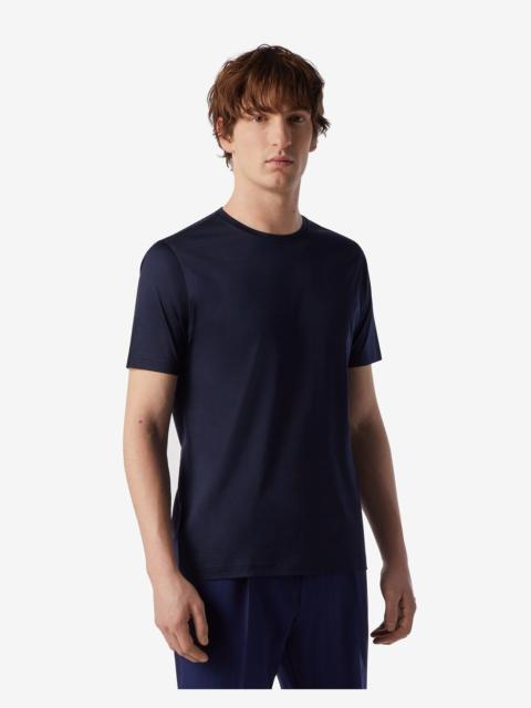 CORNELIANI Navy blue crew neck Fil d'Ecosse t-shirt