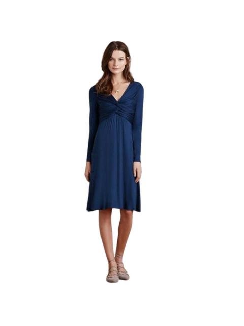 Other Designers Bailey 44 - Anthropologie Bailey/44 Blue Twist Front Ruche Dress Small