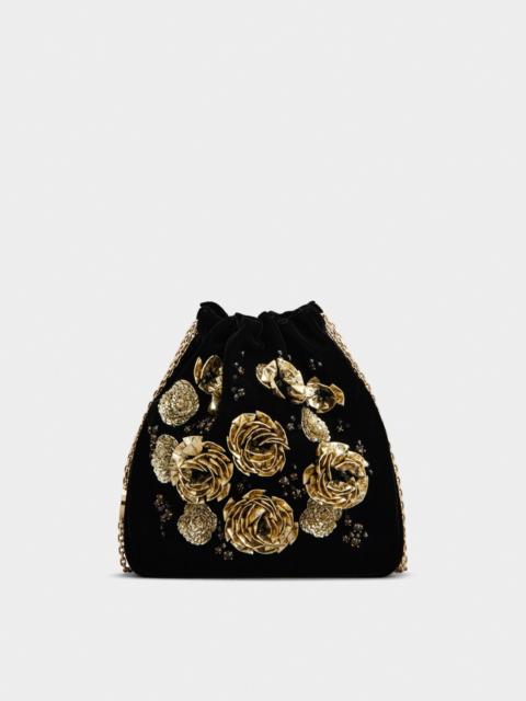 Roger Vivier Rose Pilgrim Mini Bag in velvet