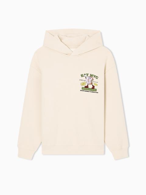 EMPORIO ARMANI NEW YORK CAPSULE COLLECTION EAT NYC PRINT JERSEY HOODED SWEATSHIRT