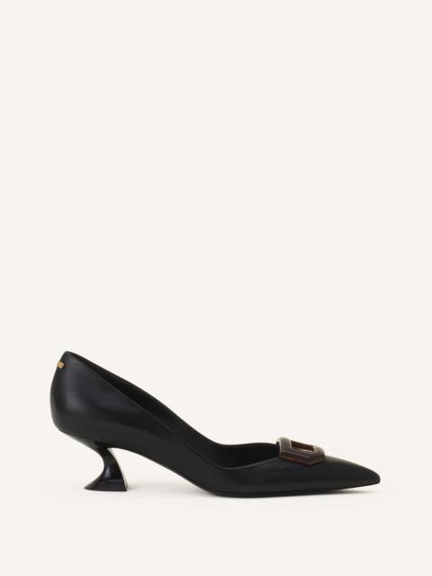 Lanvin MIDNIGHT STEP LEATHER PUMP WITH BUCKLE