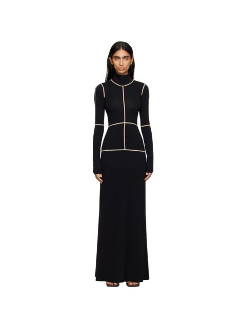 MM6 Maison Margiela Black Taped Seam Maxi Dress