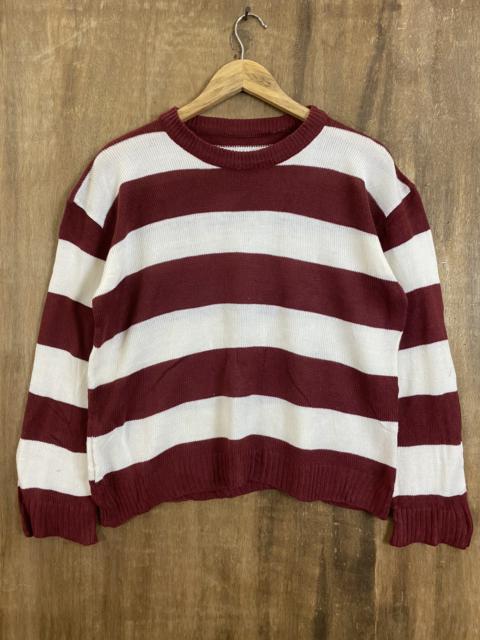 Other Designers Homespun Knitwear - Red Stripes Knit Sweaters Like Kurt Cobain #1721