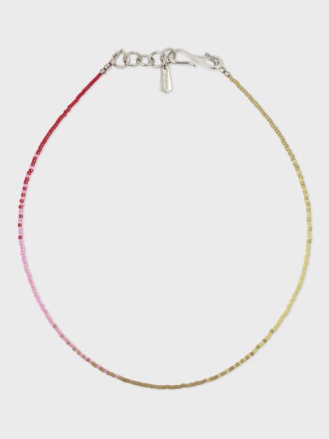 Paul Smith Khaki and Pink Beaded Necklace