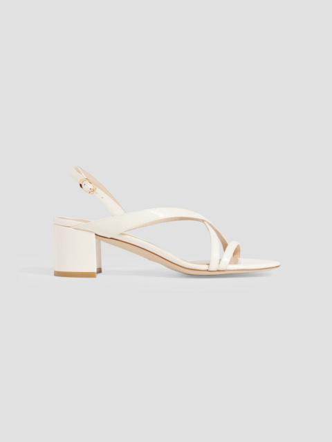 Stuart Weitzman Oasis 50 patent-leather slingback sandals