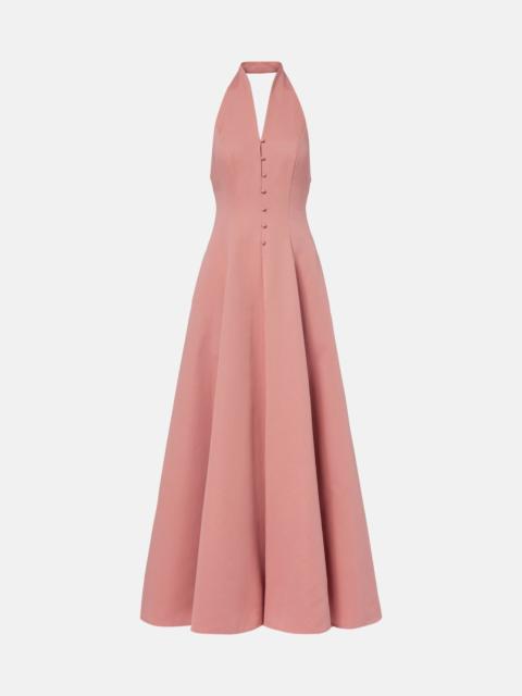 STAUD Stella halterneck cotton-blend gown