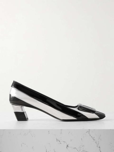 Roger Vivier Belle Vivier embellished striped metallic and patent-leather pumps