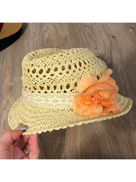 Other Designers Forever 21 - Forever21 Straw Wicker Flower Trim Fedora Hat