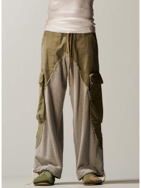 Greg Lauren Greg Lauren Army/ Heather Wide Leg Pants