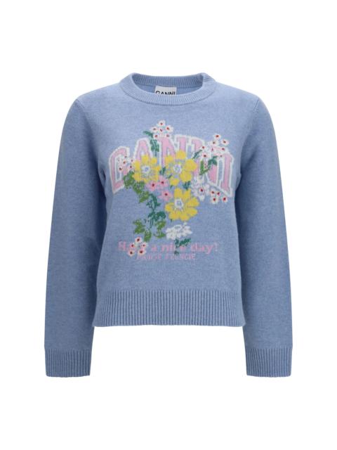 GANNI Ganni Women Graphic Wool Sweater Flowers