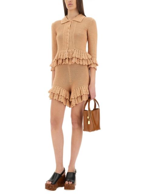 Chloé Chloé Women Crochet Knit Mini Shorts