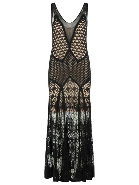 Blumarine Blumarine Long Dress In Black Worked Cotton Women