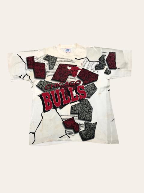 Other Designers Vintage - Vintage Chicago Bulls NBA Basketball Overprint T-Shirt