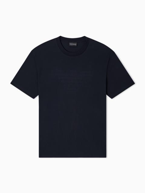 EMPORIO ARMANI JERSEY T-SHIRT WITH MATCHING INTARSIA LOGO