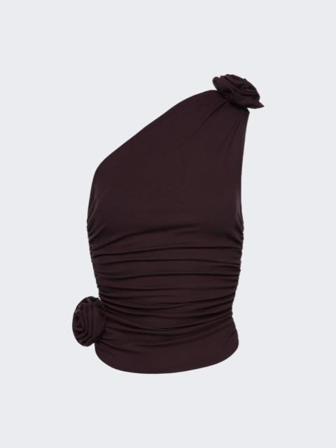 MAGDA BUTRYM One-shoulder Top Burgundy