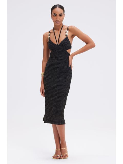 PatBO GAVEA MESH CUT OUT MIDI DRESS