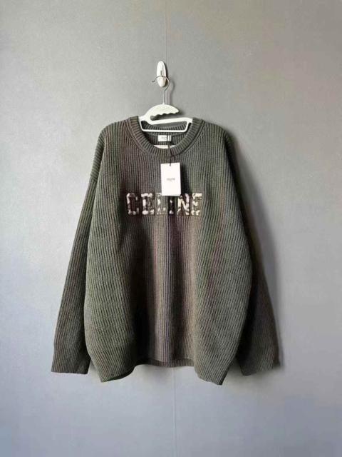CELINE Celine leopard print logo sweater