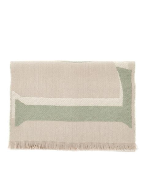 Loewe Loewe Cashmere Wool Blend Scarf Beige