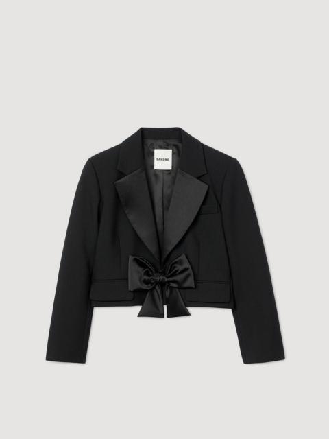 Sandro SHORT SATIN BOW JACKET