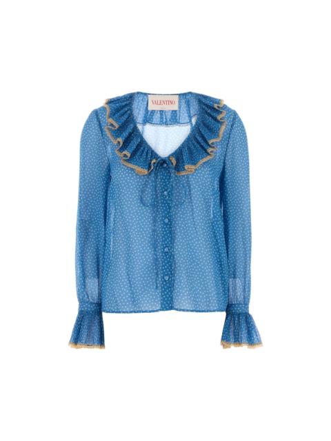 Valentino VALENTINO Blue Silk Blouse New And Authentic (Women's size:1