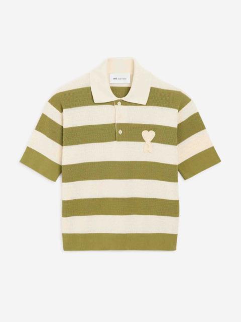 AMI Paris KNITTED POLO SHIRT