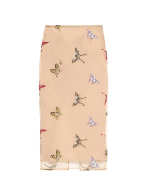 Blumarine Blumarine Butterfly-applique Midi Skirt