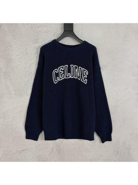CELINE Celine oversized crew neck sweater in wool - NAVY