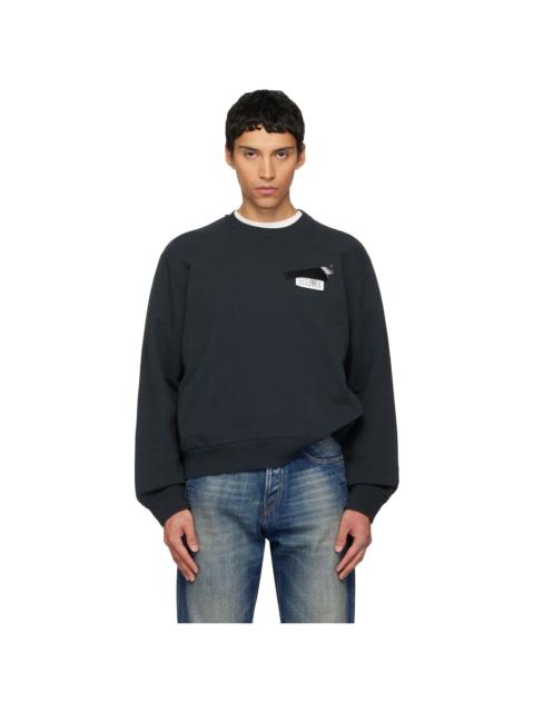MM6 Maison Margiela Black Numeric Logo Sweatshirt