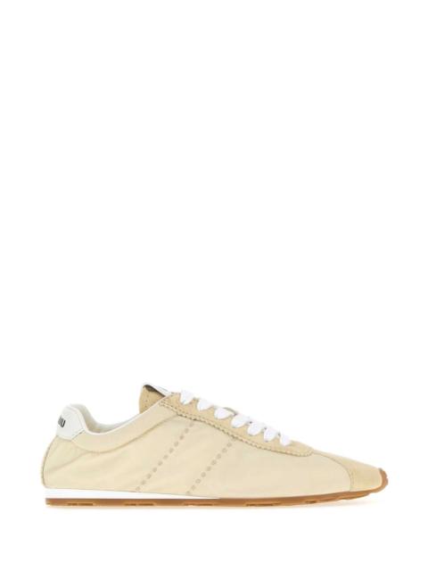 Miu Miu Miu Miu Women Cream Fabric And Suede Sneakers