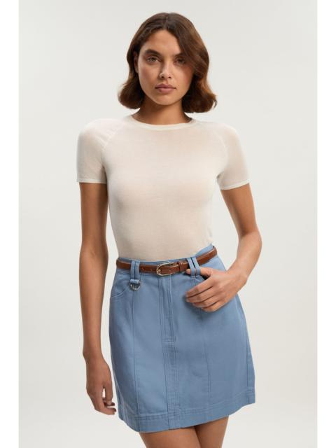 KAREN MILLEN Denim Seamed Mini Skirt