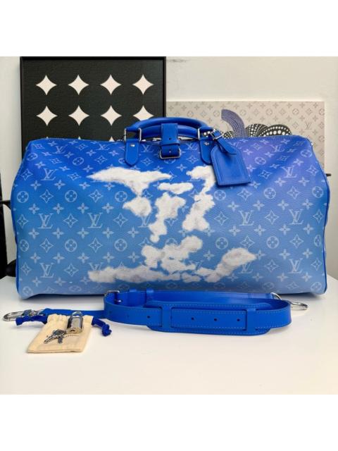 Louis Vuitton Louis Vuitton blue sky and white clouds Keepall 50 travel bag