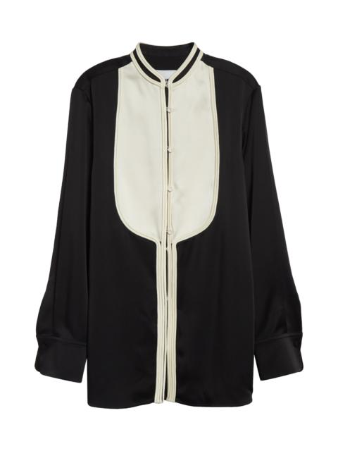 Jil Sander Enverse Satin Shirt in Black at Nordstrom
